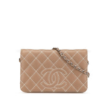Chanel | Pre-Owned Quilted Calfskin Stitched CC Wallet on Chain | Brown
