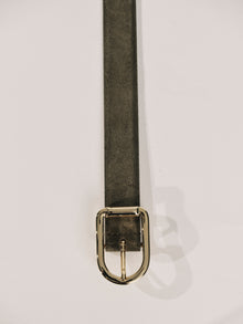 Mija Suede Belt | Olive & 24K Gold