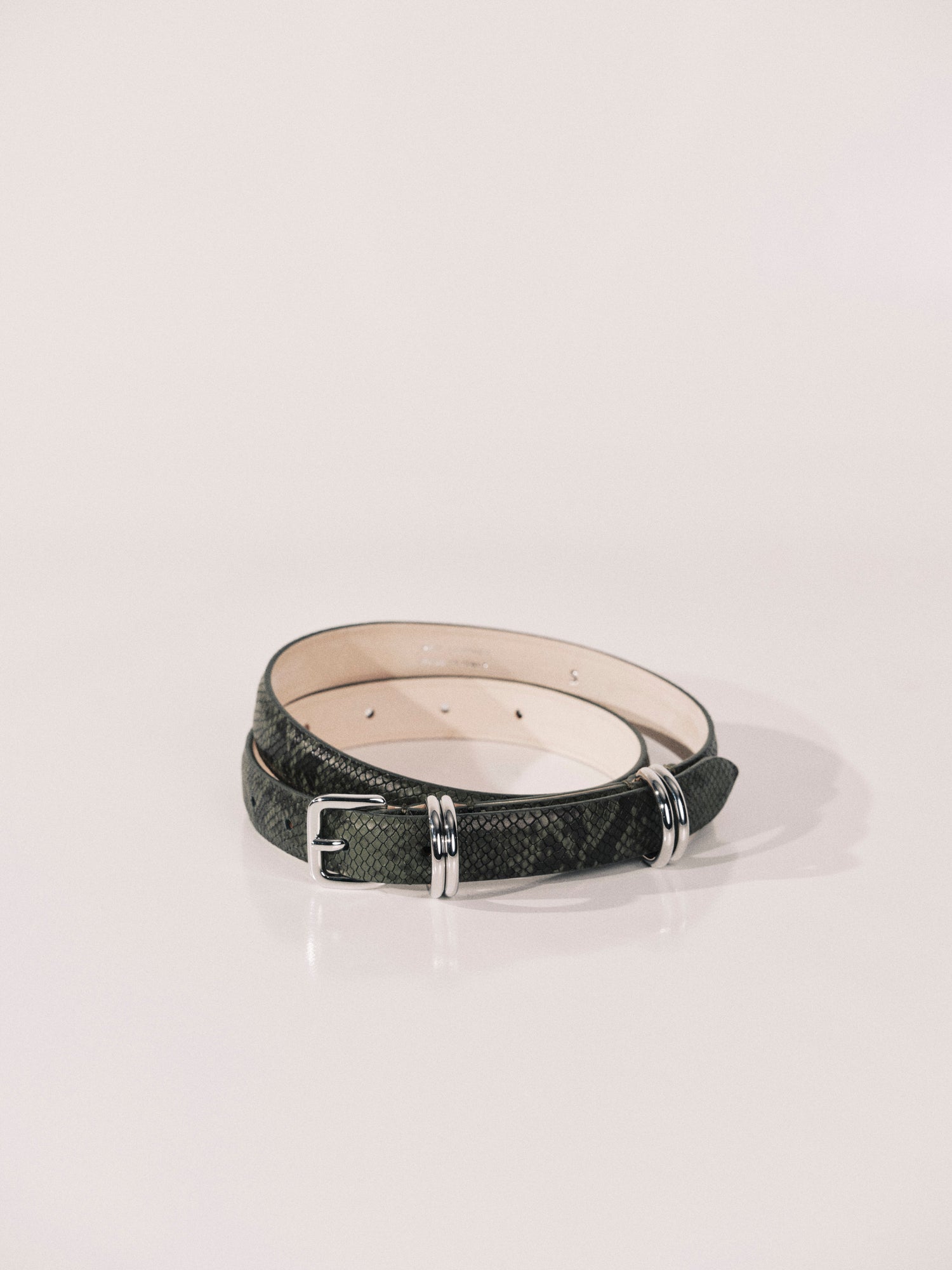Constance Belt | Green Python & Silver