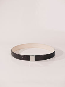 Brandt Belt | Plum Ostrich & Silver