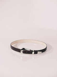 Colette Belt | Plum & Ostrich Silver