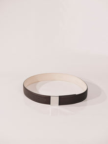 Brandt Leather Belt | Brown Pebble & Silver