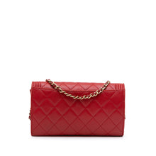 Chanel | Pre-Owned Lambskin Le Boy Wallet On Chain | Red