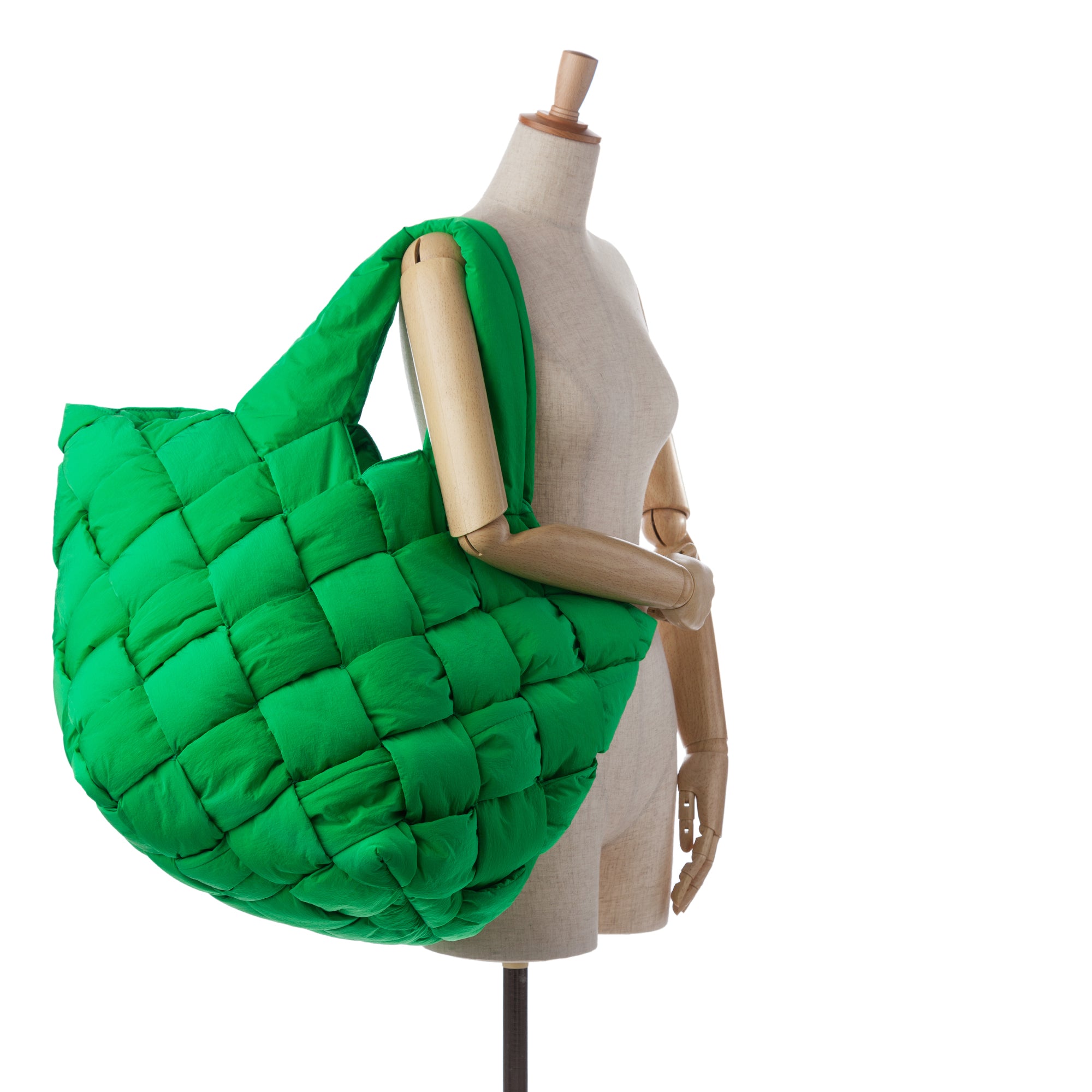 Bottega Veneta | Pre-Owned Intrecciato Padded Nylon Tech Cassette Tote | Green