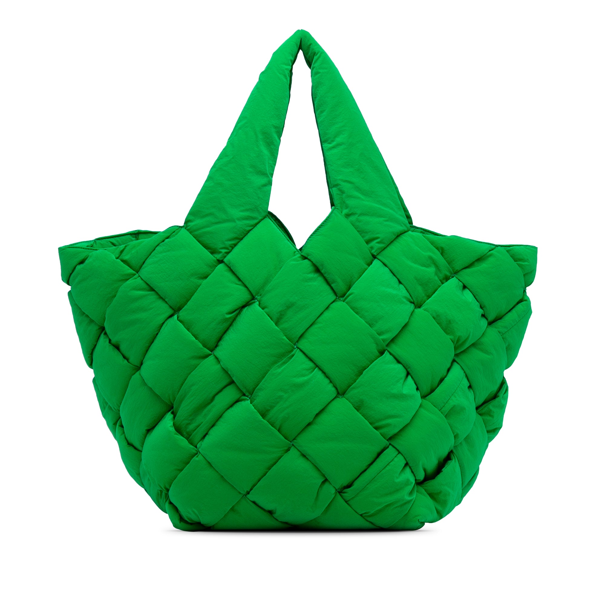 Bottega Veneta | Pre-Owned Intrecciato Padded Nylon Tech Cassette Tote | Green