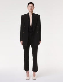 Women | Double Breasted Side Zip Jacket | Black