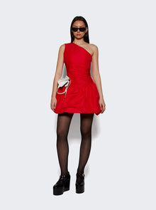Women | Patou | One Shoulder Bloomer Mini Dress Lipstick Red