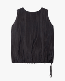 Another Tomorrow Drawstring Top in Black – Lyocell Women's Top