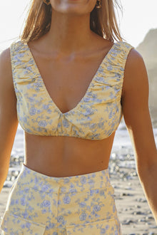 Rye Ruched Linen Bra Top | Butter Toile
