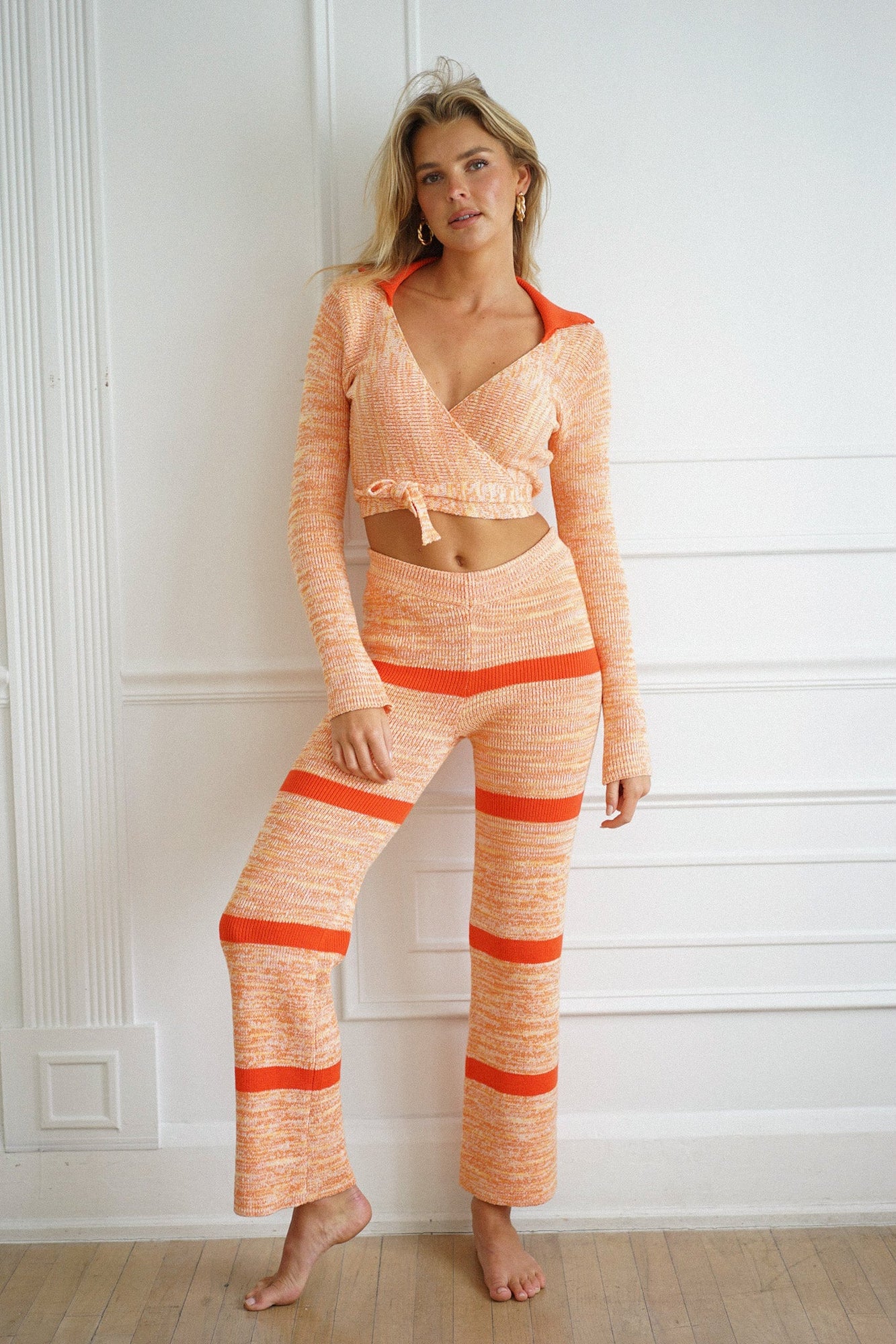 Marigold Wrap Set | Orange Knit