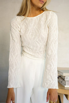 Tia Textured Long Sleeve | Ivory