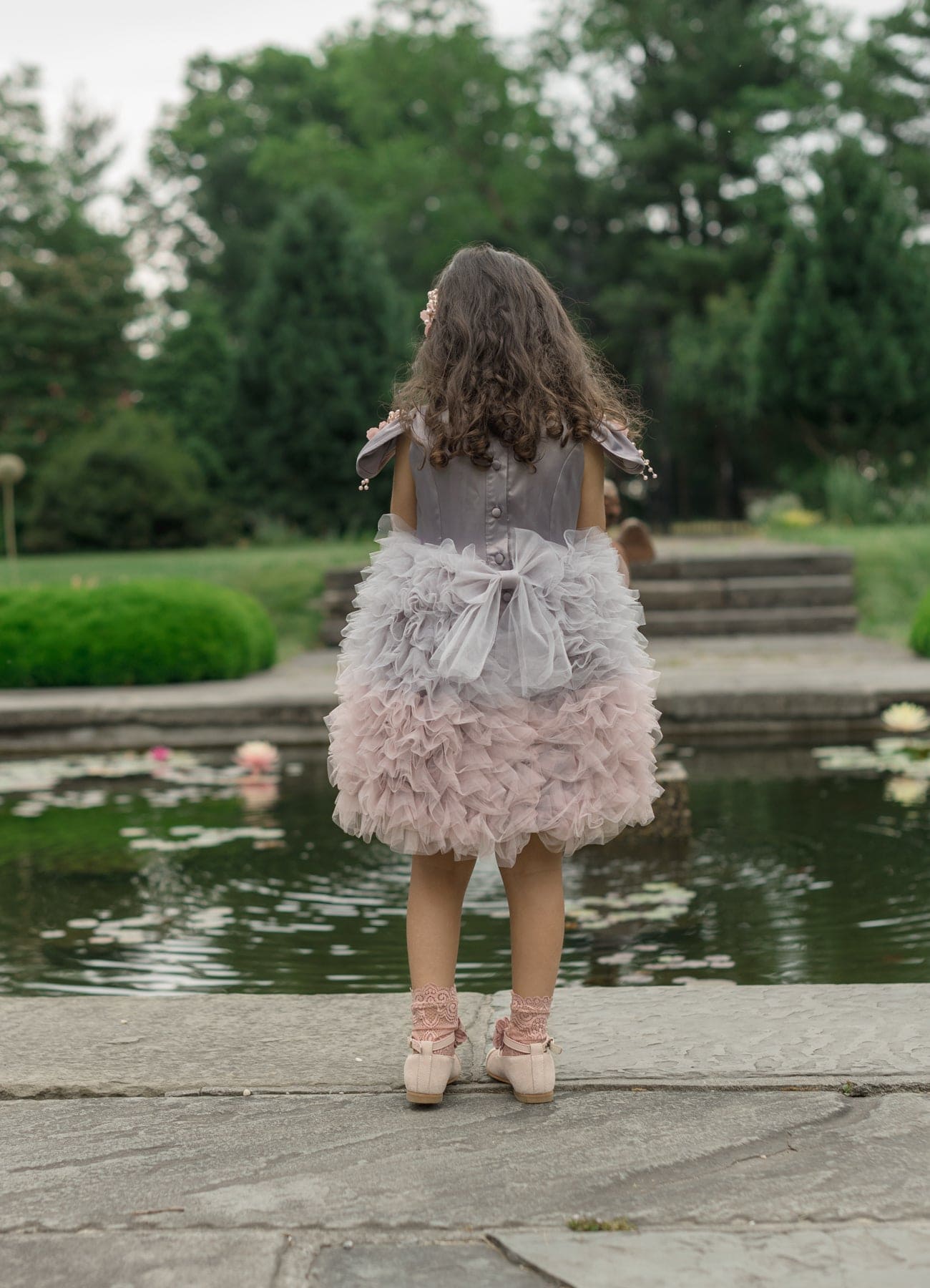 Mia Grey and Pink Ombré Cupcake Tulle Dress | Grey