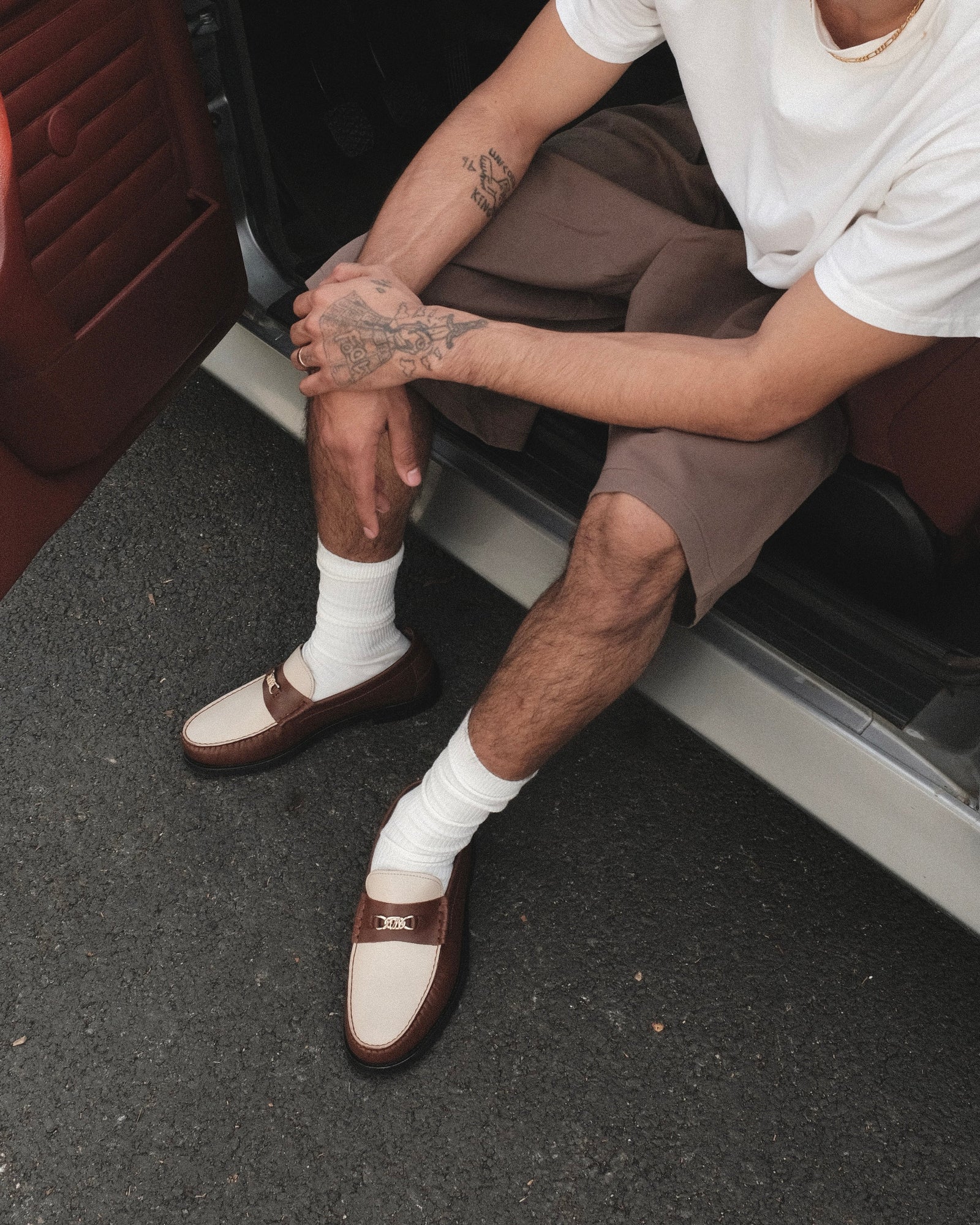 Mens | Roma Leather Loafer | Chestnut/Cream