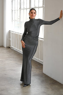 Cassia Maxi Dress | Iridescent Onyx