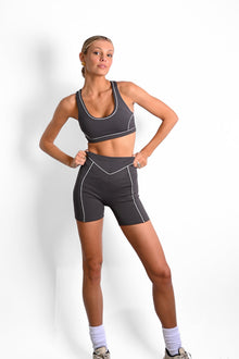 Aster Contour Sports Bra | Charcoal