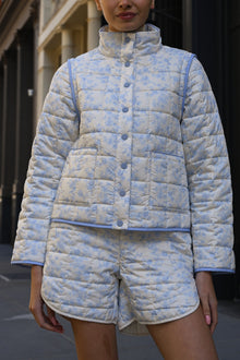 Iris Quilted Shorts | Blue Toile