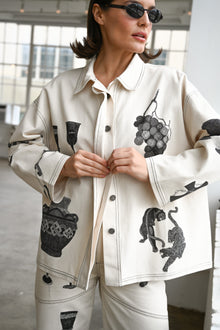 Britton Canvas Jacket | White & Black