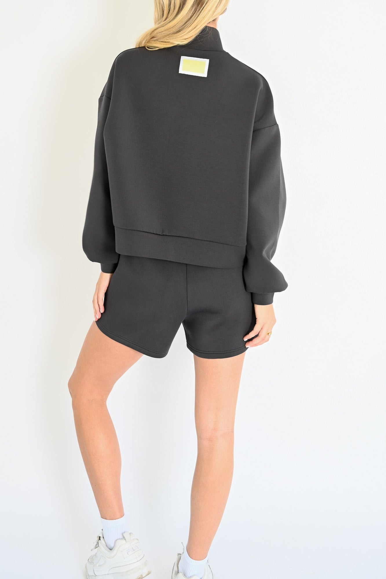 Maya Knit Neoprene Pullover | Charcoal