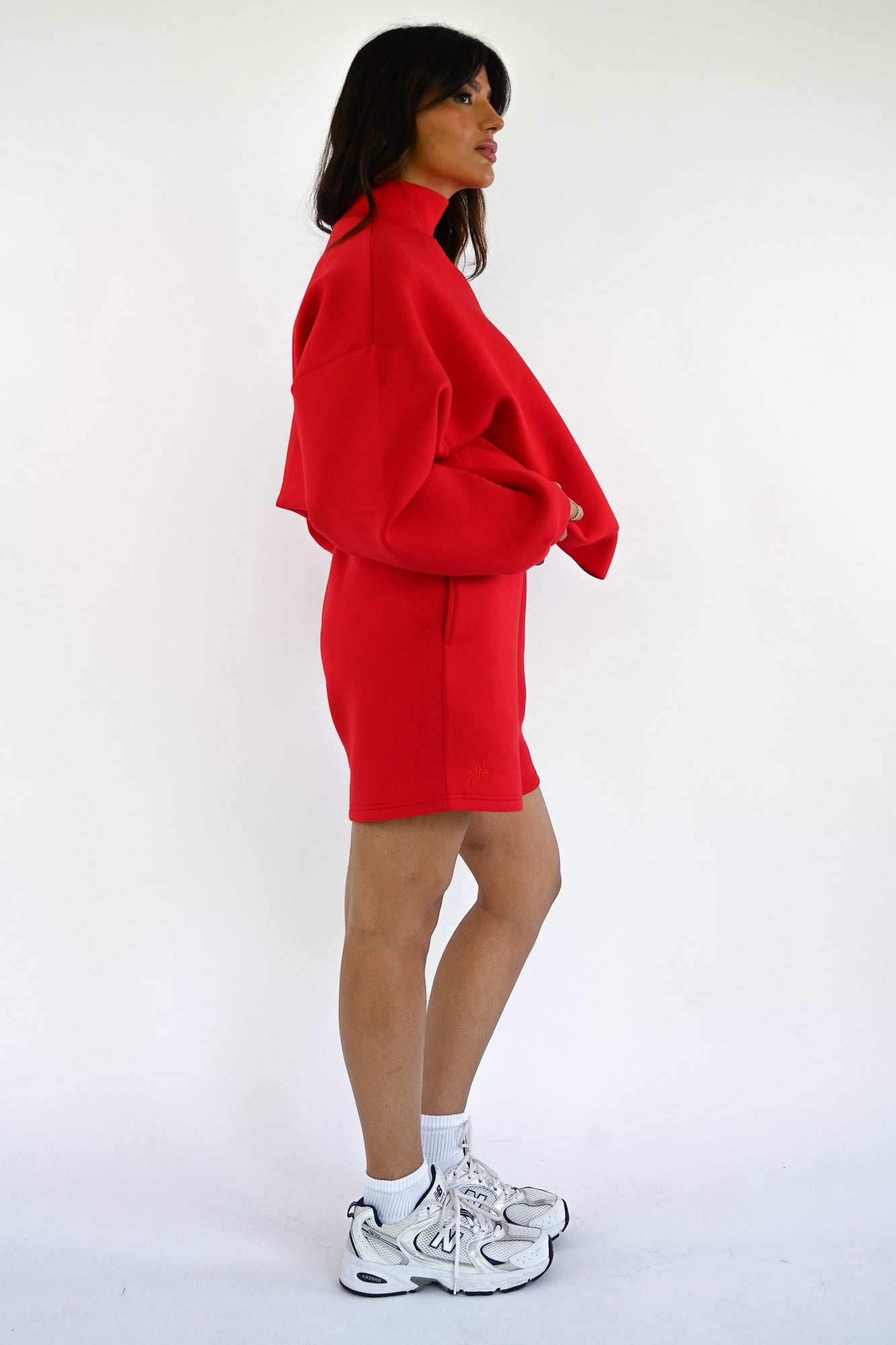 Maya Knit Neoprene Pullover | Ruby