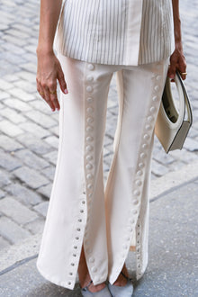 Fabio Linen Snap Trousers | White