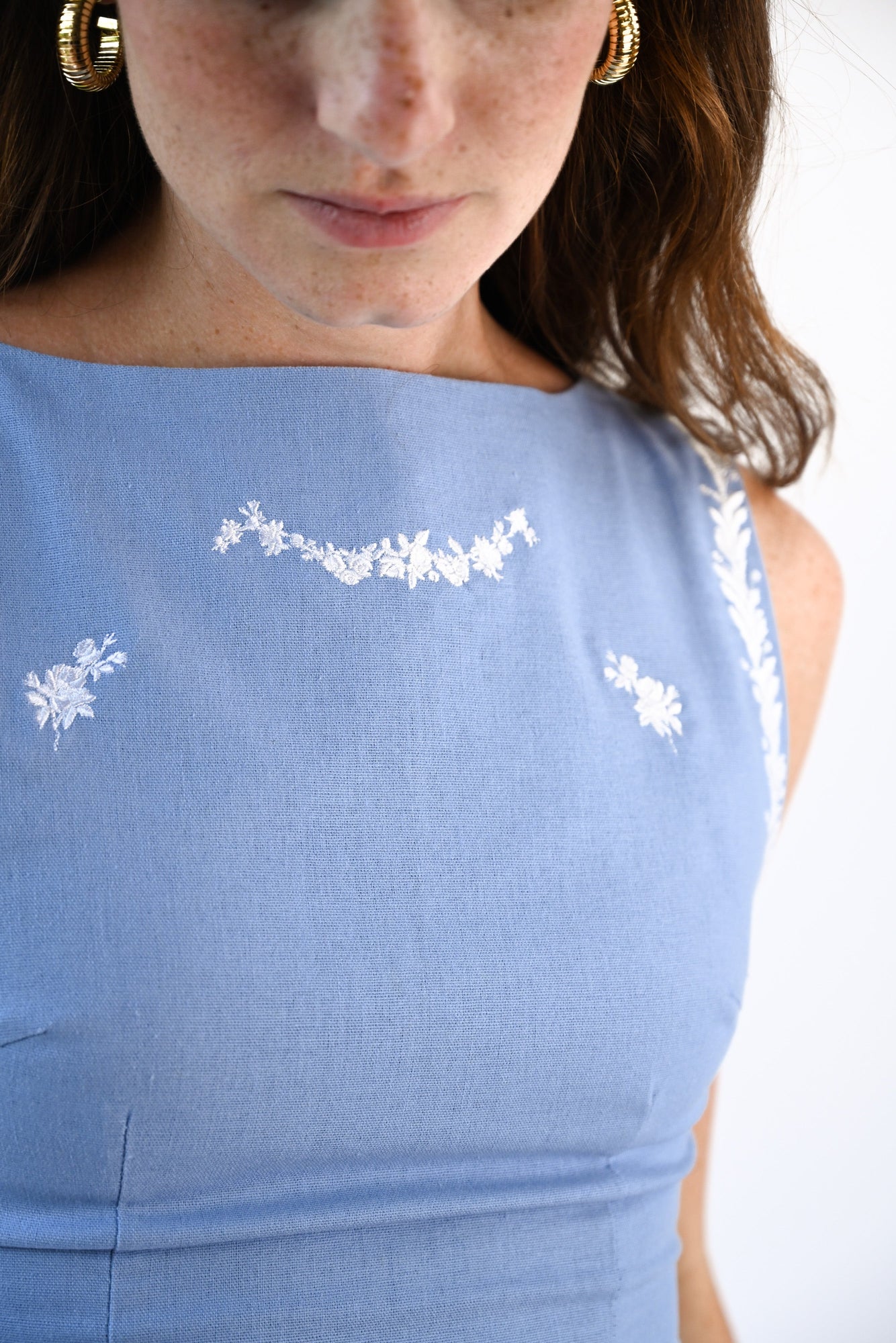 Marie Linen Tank | Blue