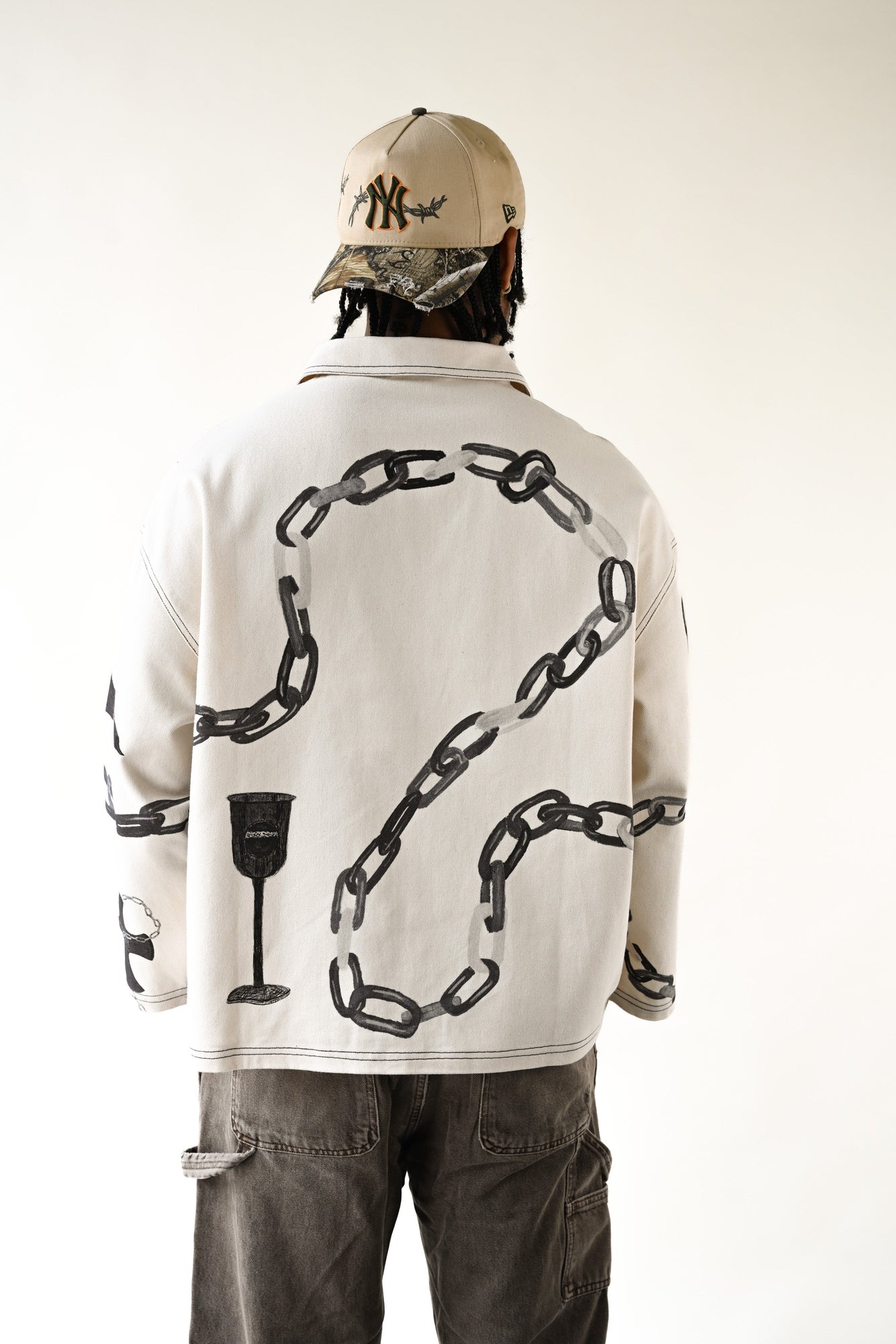 Britton Canvas Jacket | White & Black