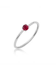 Dainty Blue Sapphire Diamond Ring | 14K Yellow Gold