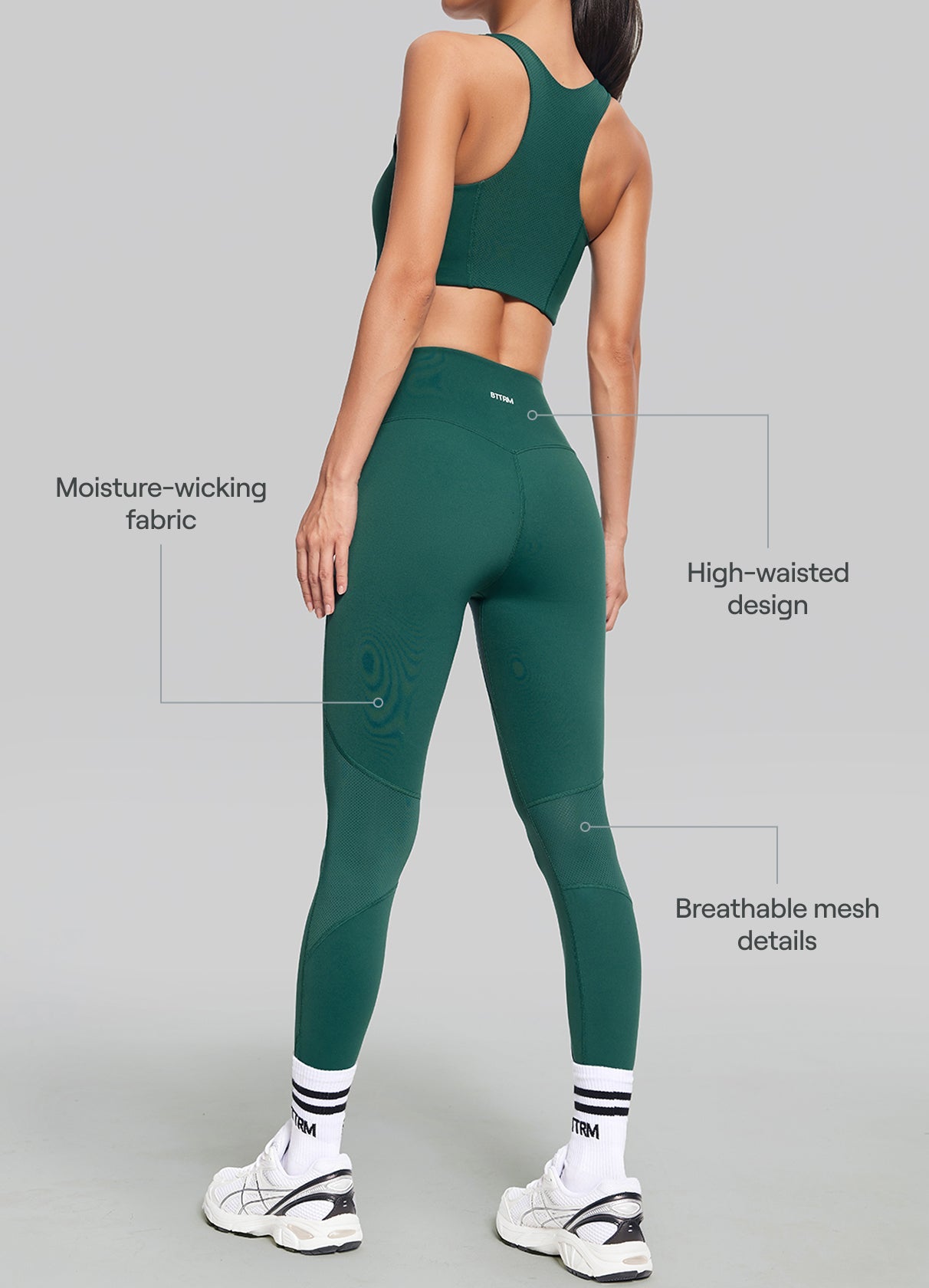 High-Waisted Impact Mesh Leggings | Dark Moss