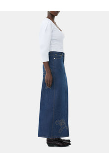 Denim Rose Maxi Skirt | Rinse