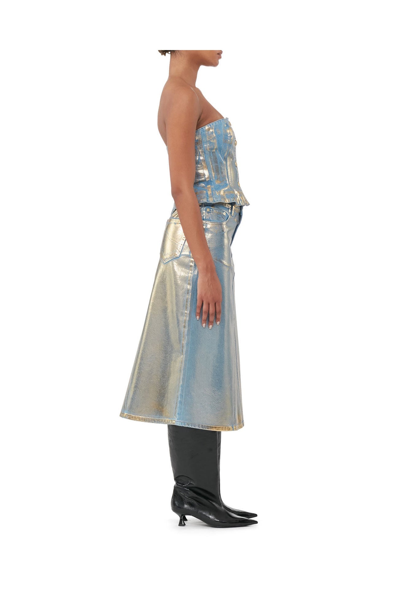 Denim Top | Gold