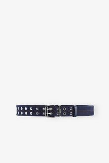 Double Eyelet Denim Belt | Dark Navy