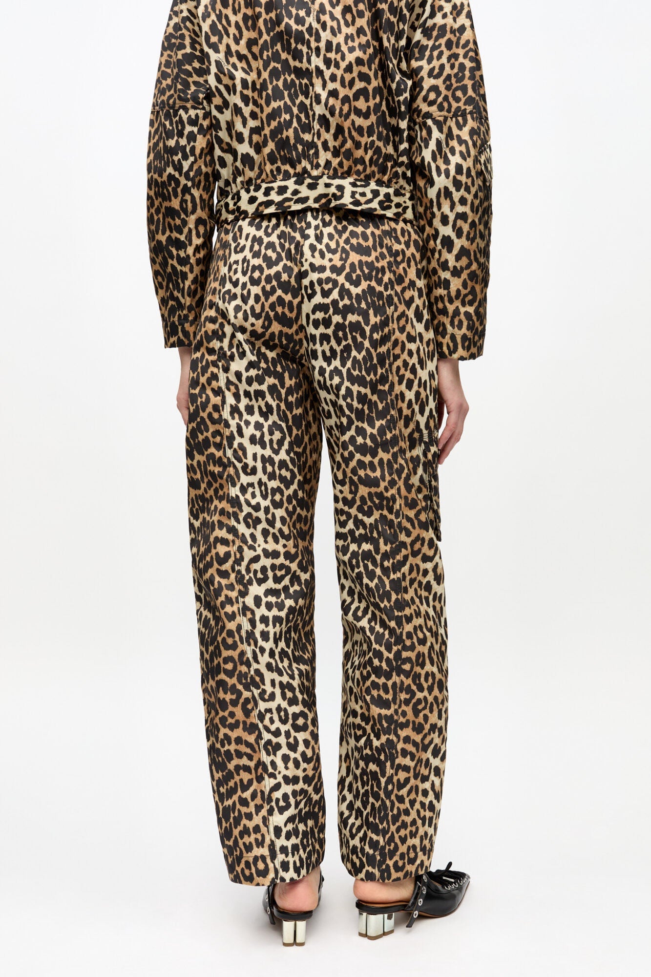 Duchesse Nylon Cargo Trousers | Leopard