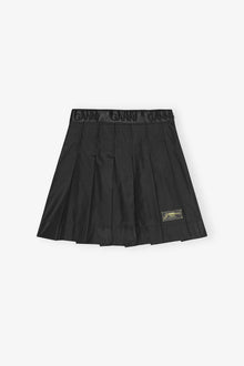 Duchesse Nylon Pleated Mini Skirt | Black