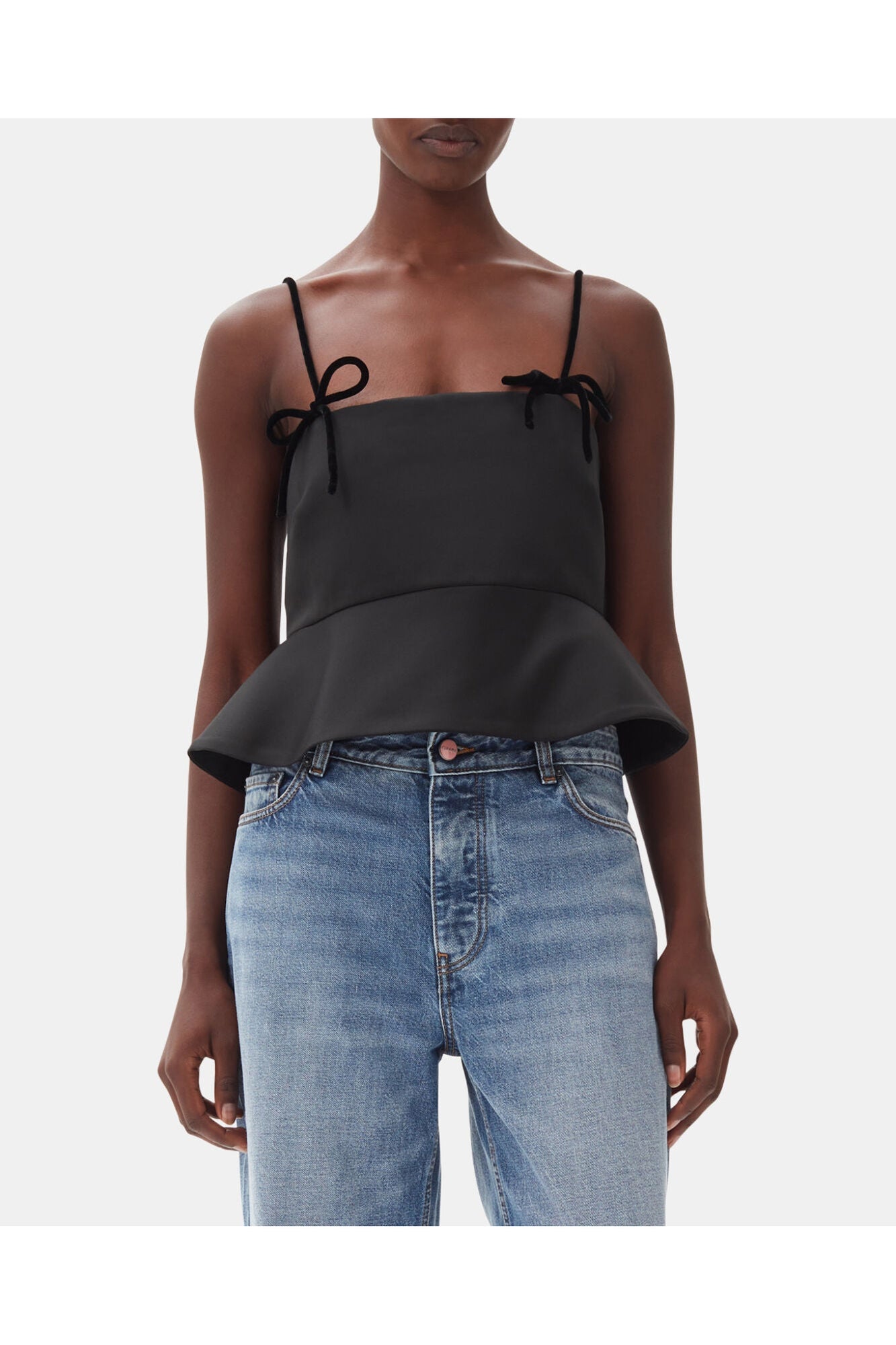 Duchesse Satin Top | Black