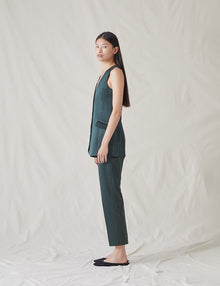 Womens | The Duchess Satin Vest | Emerald