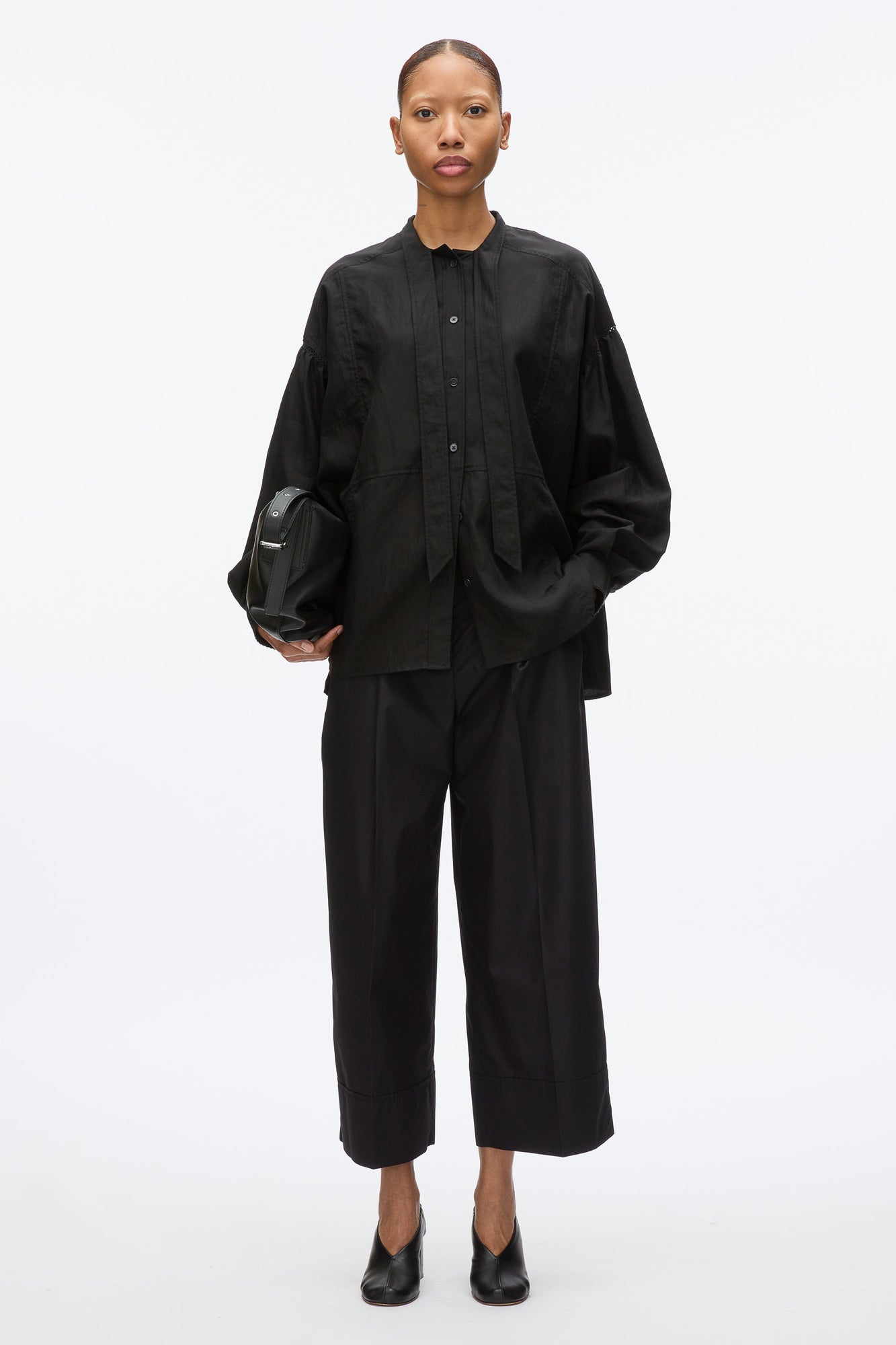 Tie Neck Blouse | Black
