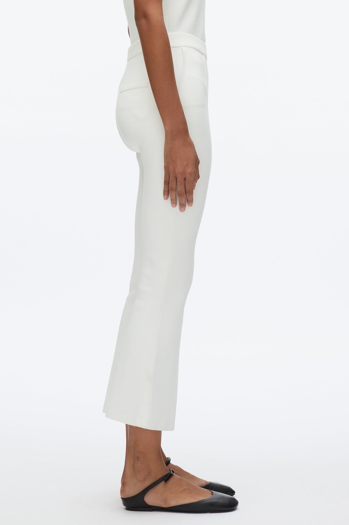 Compact Cropped Kickflare Pant | Ivory