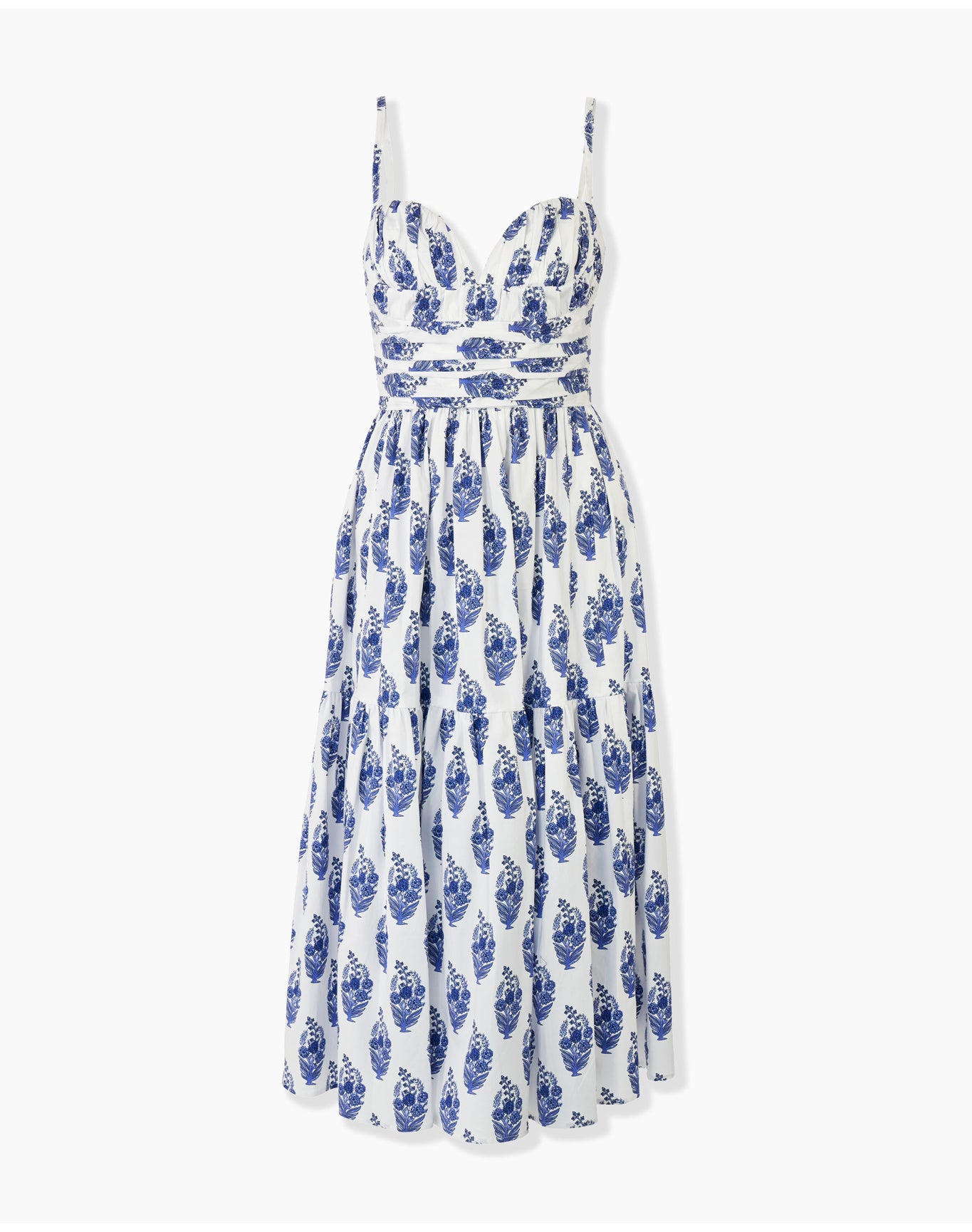 Spaghetti Strap Bustier A-Line Midi Dress