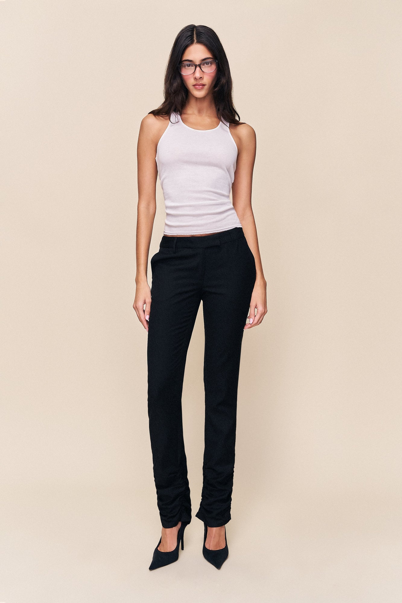 Womens | Cora Ruched Hem Pant | Black