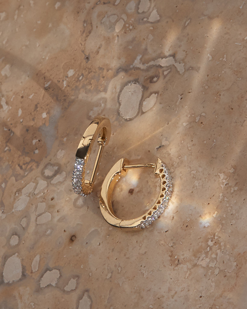 The Dreamy Hoops | 14K Yellow Gold | 0.09 CT Real Diamonds