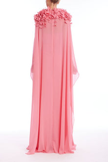Badgley Mischka | High Neck Georgette Caftan Gown | Seacoral