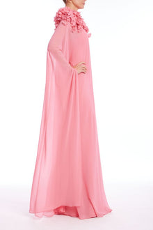 Badgley Mischka | High Neck Georgette Caftan Gown | Seacoral