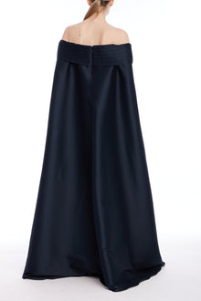 Badgley Mischka | Off Shoulder Cape Gown | Navy