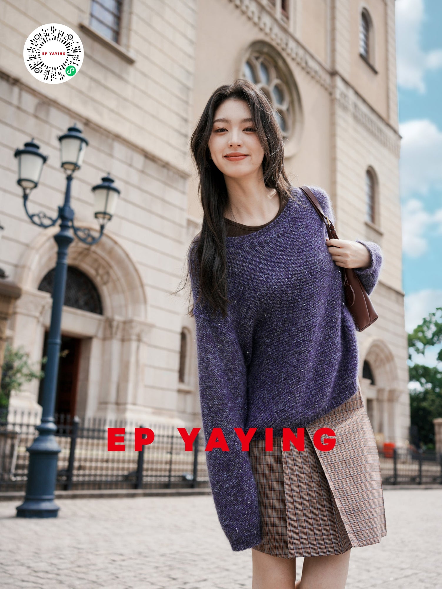 Mohair Fancy Yarn Wool Sophisticated Knit Top | Purple