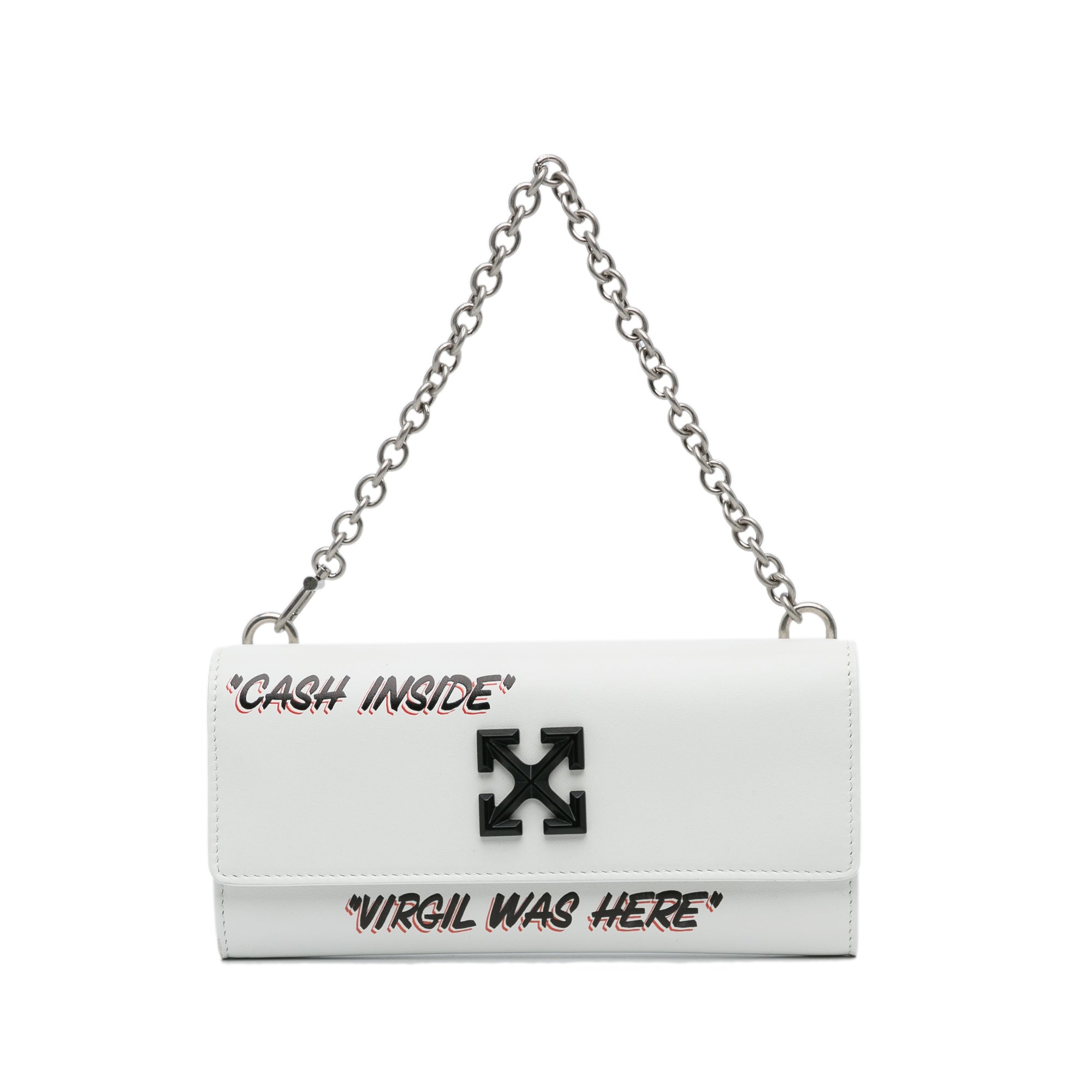 Off-White | Pre-Owned Jitney Quote Wallet on Chain | White