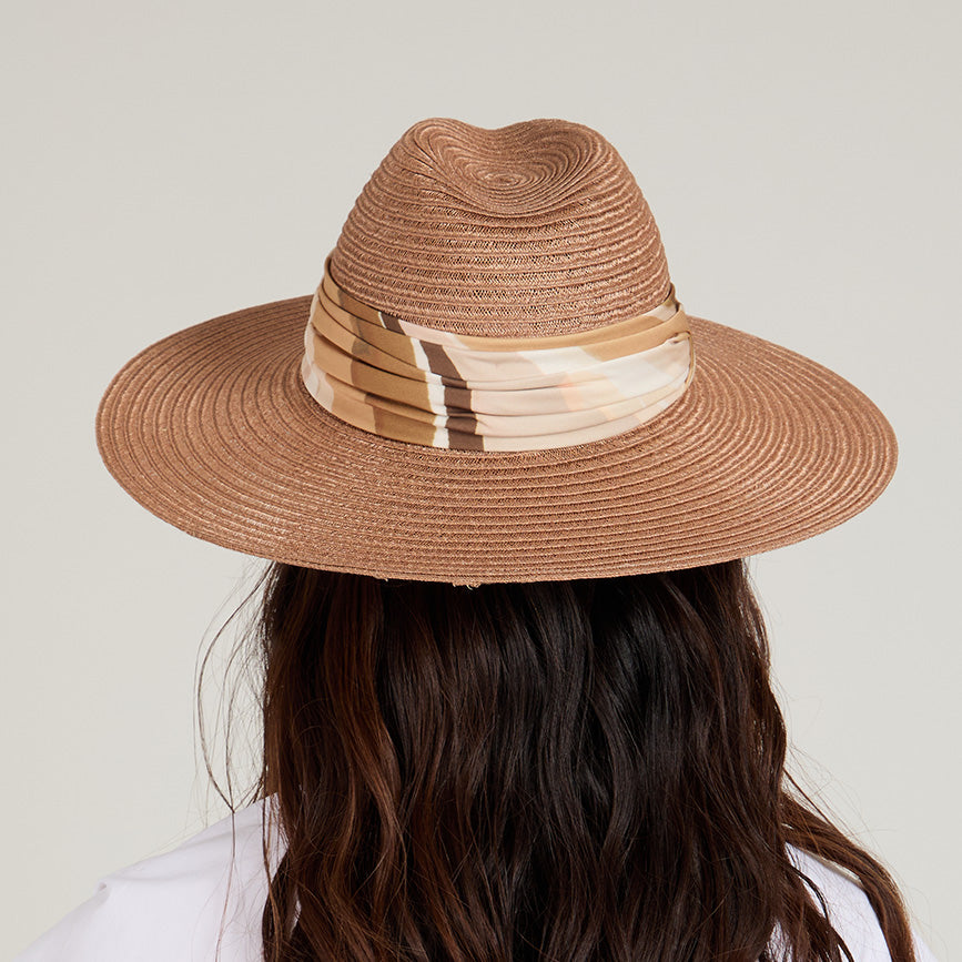 Emmanuelle Vented Hemp Packable Fedora | Fawn