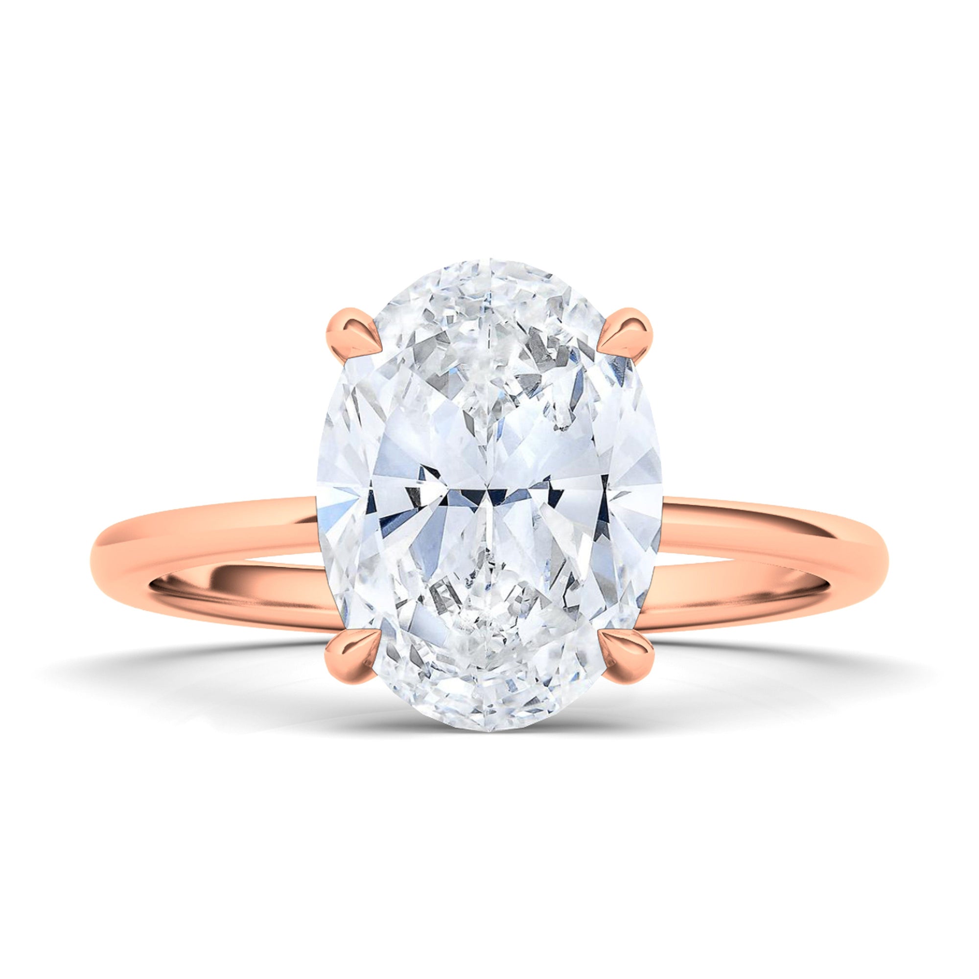 2.00 CT Round Lab-Grown Diamond | Engagement Ring | 18K Rose Gold | F Color | VS1 Clarity