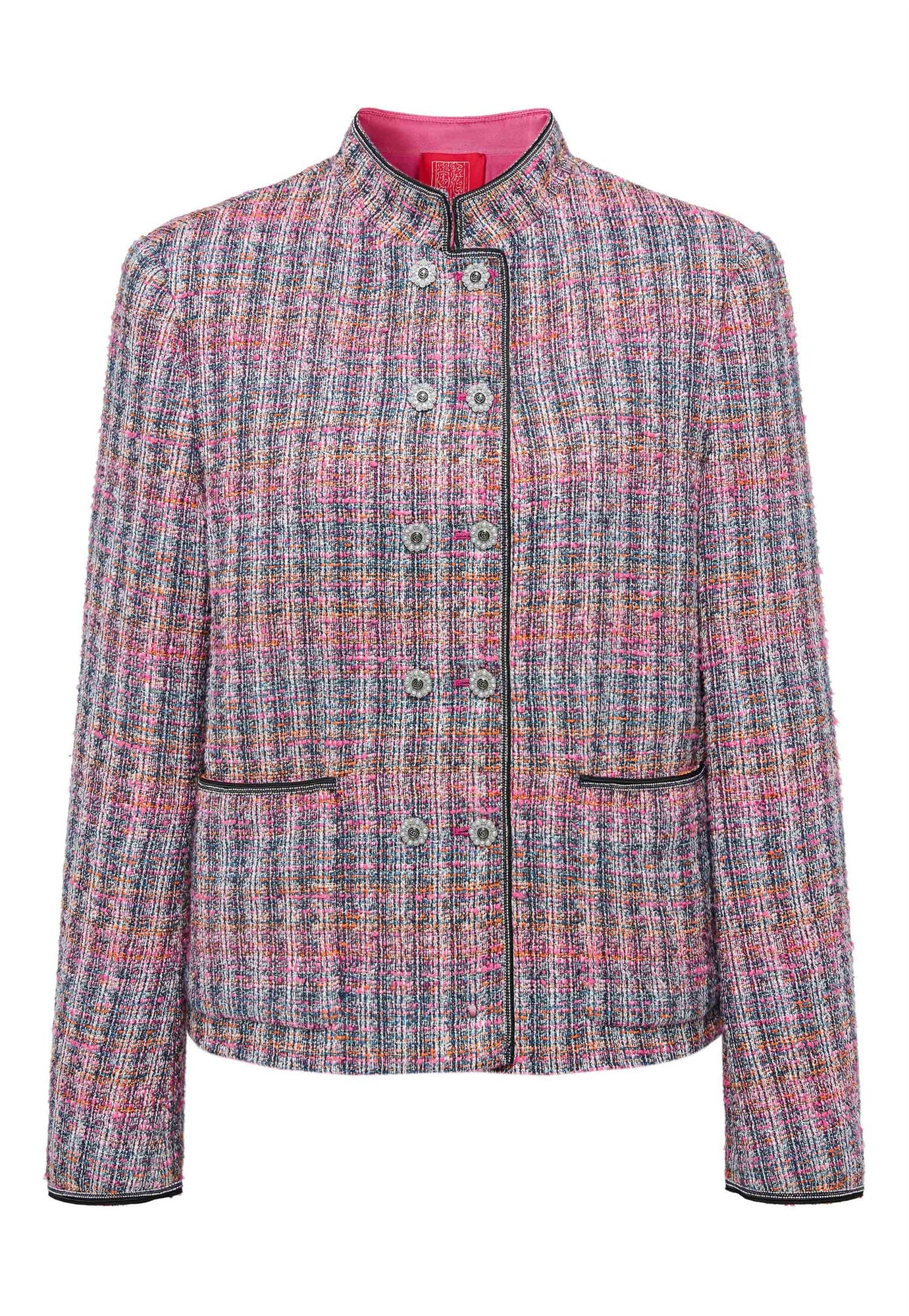 Small Stand Collar Boxy Jacket | Purple