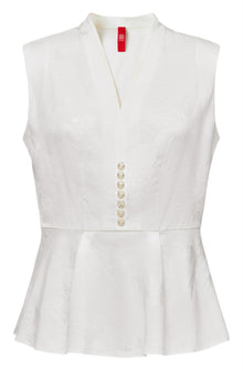 Mulberry Silk Sleeveless Shirt | White