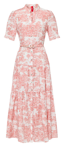 Silk-Cotton Printed Dress | Pink